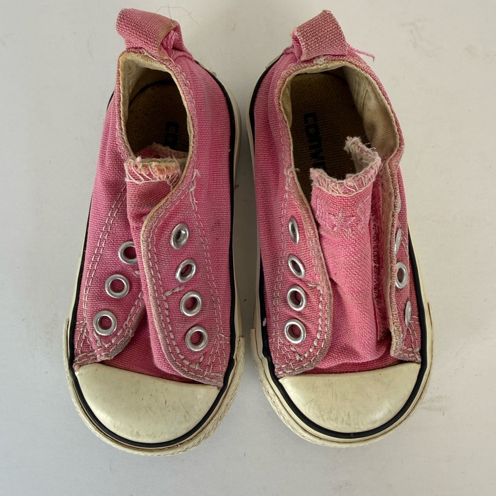Pink Kids Canvas Slip-On Sneakers - Toddler Girls Size 5